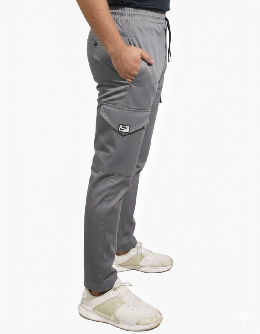 Premium Cargo Trouser –Gray -8 Zip pockets.