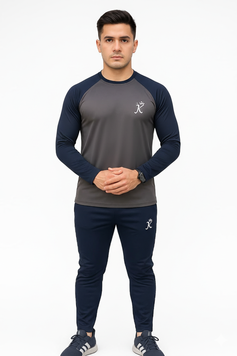 Tracksuit For summer –Drifit Navy & Gray Track Suit Full Sleeve.