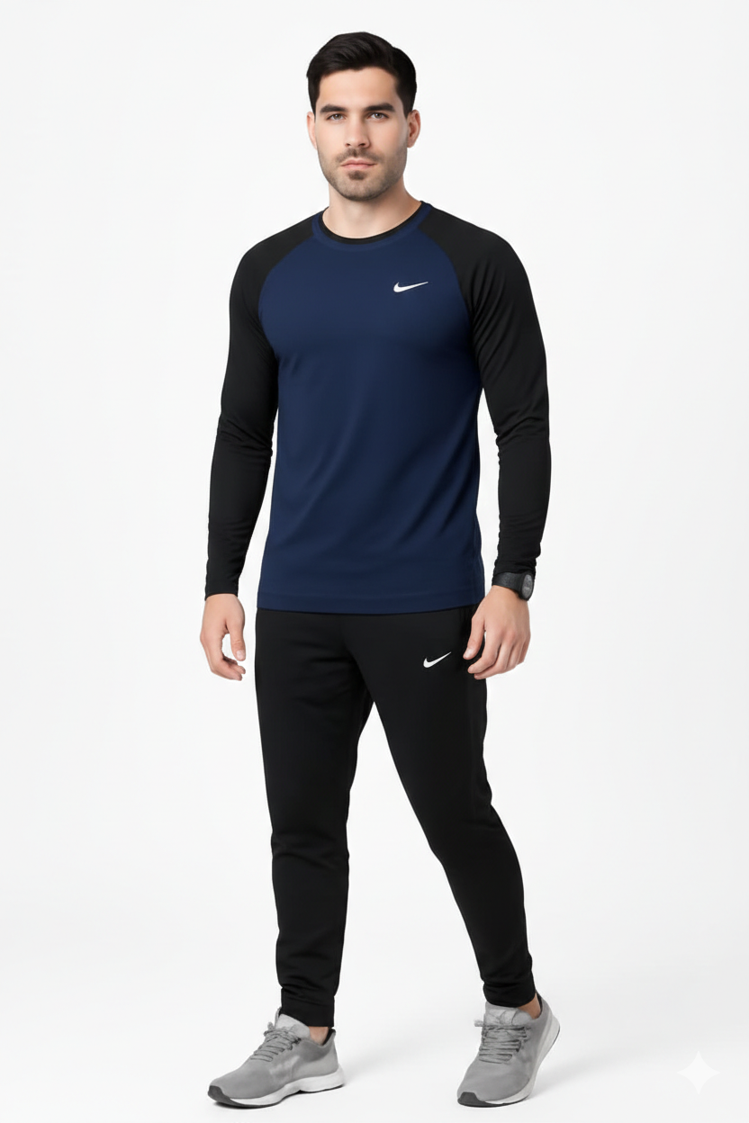 Tracksuit For summer –Drifit Navy & Black Track Suit Full Sleeve.