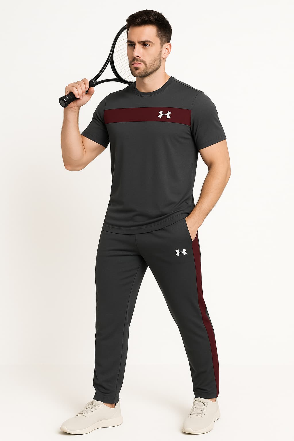 Tracksuit For summer –Drfit Premium quality Gray & Merun Track Suit