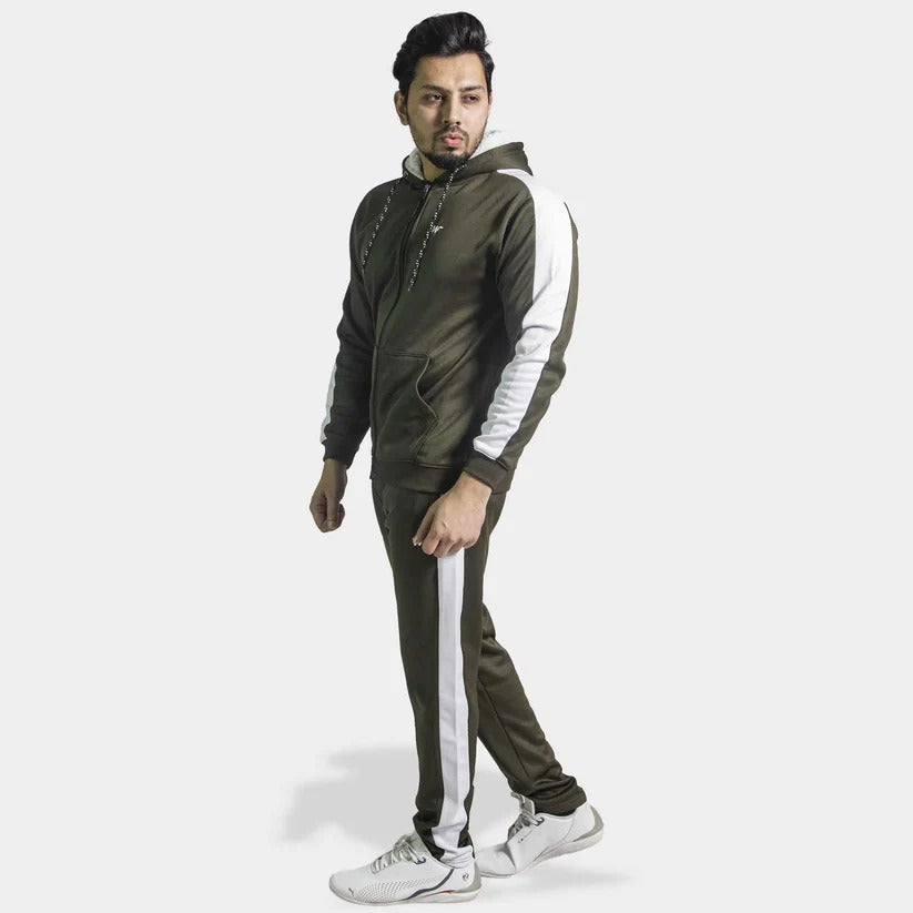 Premium Winter Tracksuit Fleece – Commando & White Hoodie & Trouser Awesome Combo.