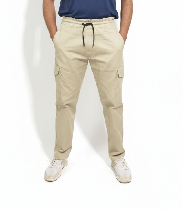 Premium Cargo Trouser –Off-white -8 Zip pockets.
