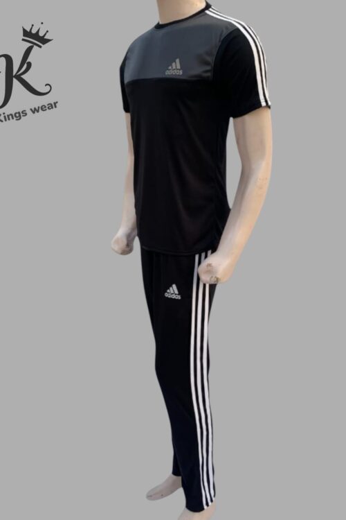 Tracksuit For summer – Black  & Gray Stripes #232