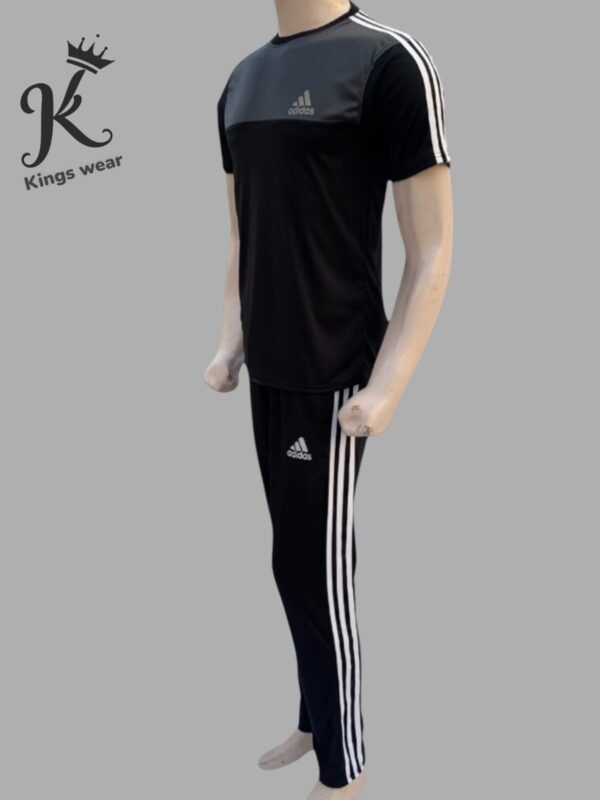 Tracksuit For summer - Black  & Gray Stripes #232