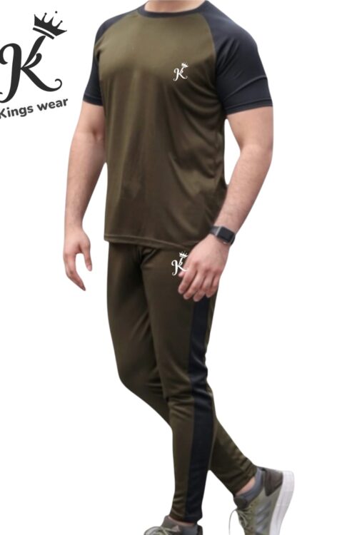 Tracksuit For summer – Olive Green & Black #203