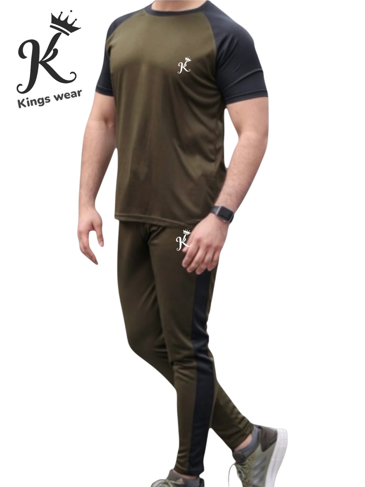 Tracksuit For summer – Olive Green & Black #203