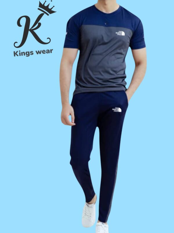 Tracksuit For summer - Grey Front & Blue Combo #222 - Image 2