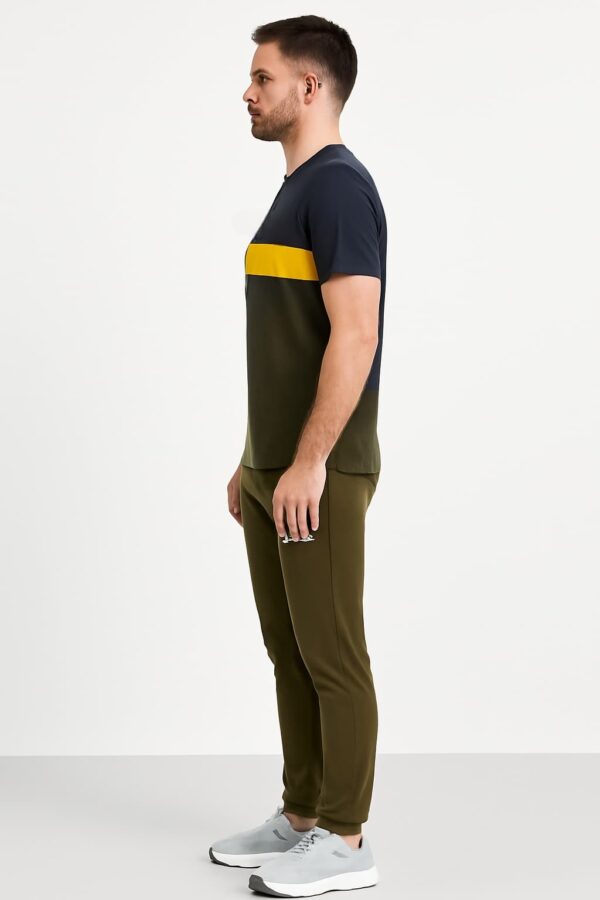 Tracksuit For summer - Olive Green,Black & white Combo #208 - Image 2