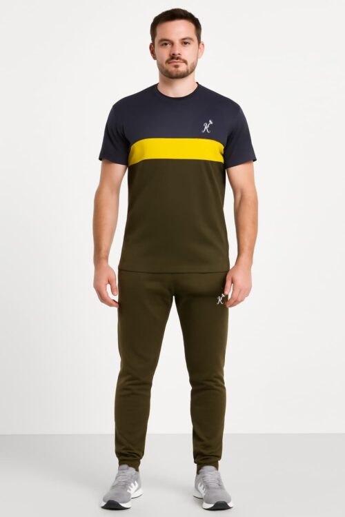 Tracksuit For summer – Olive Green,Black & white Combo #208