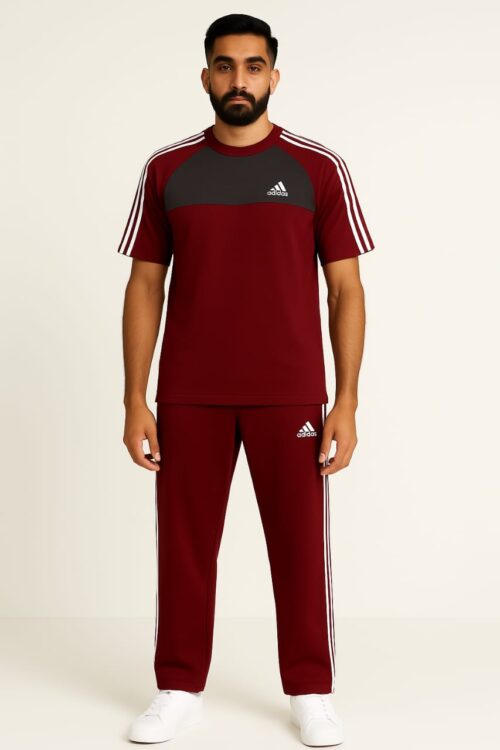Summer Drifit Tracksuit-Maroon & Gray Adi Awesome Combo.