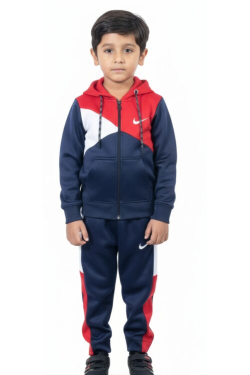 Winter Kids Tracksuit Fleece – Navy,Red & white Awesome Combo.