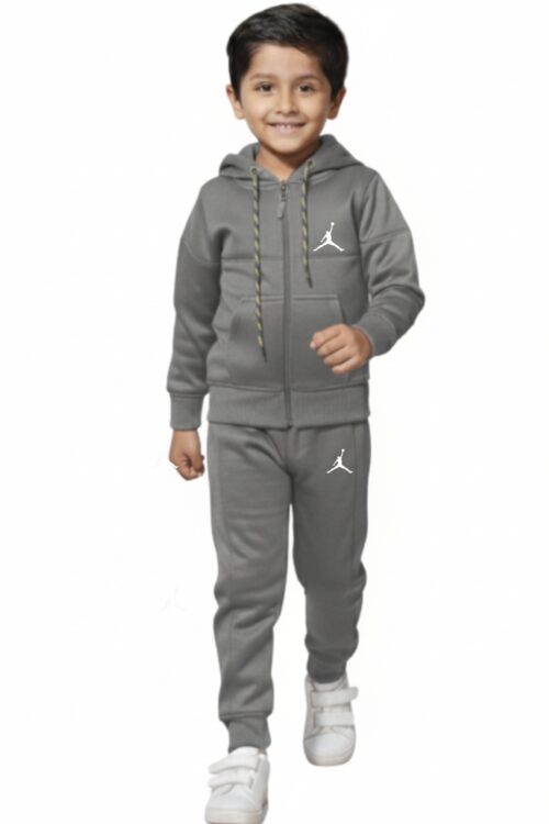 Winter Kids Tracksuit Fleece – Gray Awesome Combo.