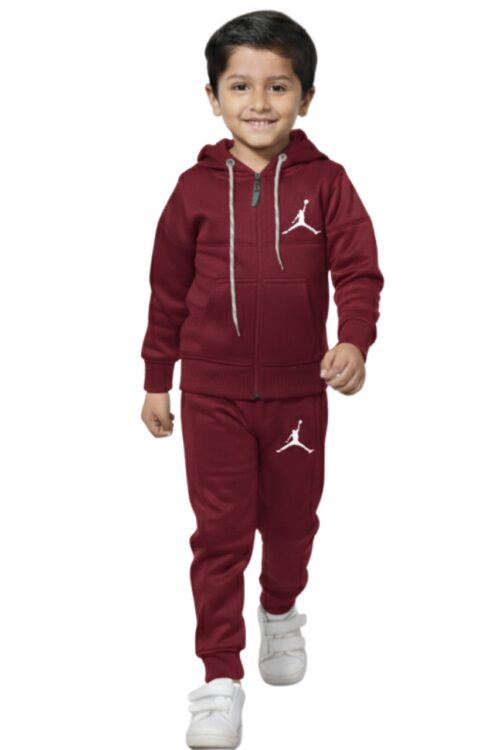 Winter Kids Tracksuit Fleece – Maroon Awesome Combo.