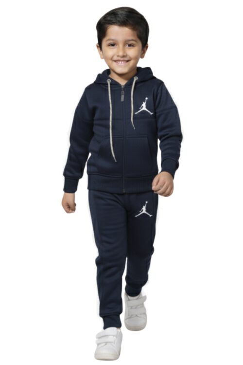 Winter Kids Tracksuit Fleece – Navy Blue Awesome Combo.