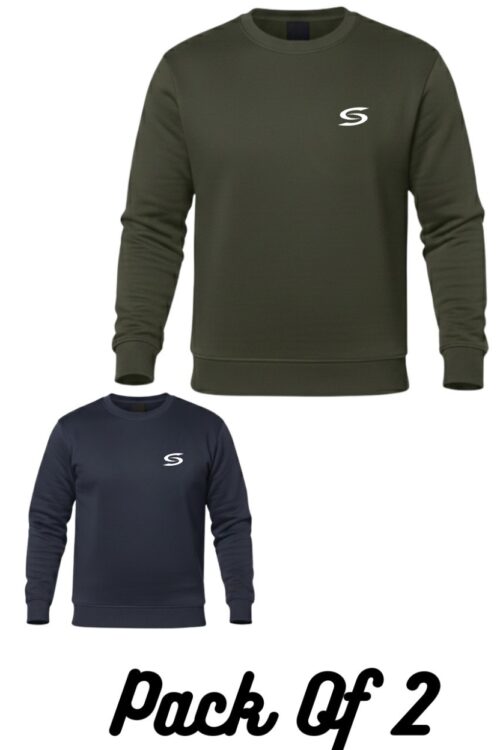 Winter Collection-Navy & Olive  Premium Sweatshirt-Pack Of 2